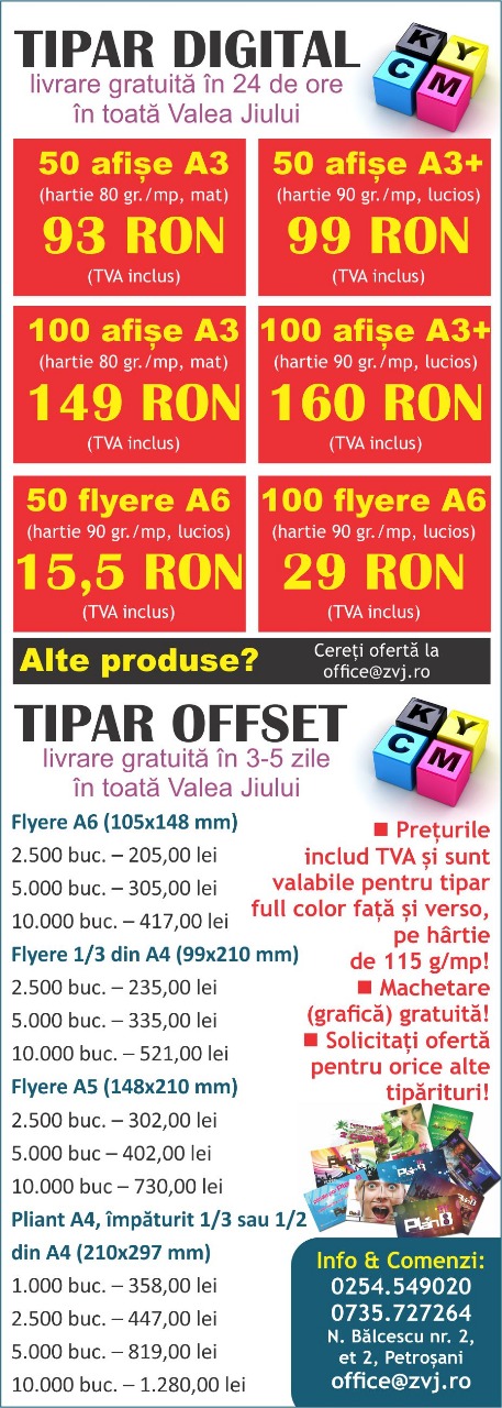 Oferta de tipar digital și offset